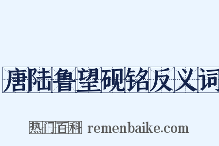 唐陆鲁望砚铭反义词是什么意思的图片